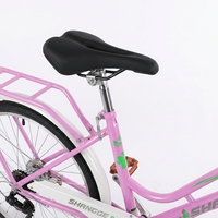 Großhandel Leichtgewichtiges Retro 24 26 Zoll Gangschaltung Stadtfahrrad Damen-Pendlerfahrrad für Stadtpendeln Hybrid-Pendlerfahrrad-BB015