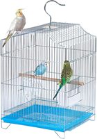 Cage suspendue pour perruches, construction en fil électroplaqué, habitat confortable pour les pinsons, les canaris et les calopsittes