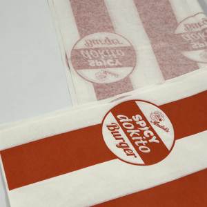 Papier d'emballage biodégradable personnalisé avec logo pour hamburgers, restauration rapide à emporter, résistant à la graisse - Product Image 2