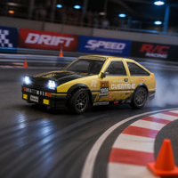 Voiture de course télécommandée 2,4G en alliage à l'échelle 1:64, mini 4x4, avec éclairage LED et réglage de deux vitesses, jouet pour enfants, cadeau, voiture RC de drift