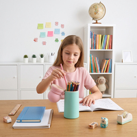 Nouveau design 2026 : Porte-stylo en silicone, organiseur de bureau mignon aux couleurs pastel, support pour étudiants, école, bureau, pochette à papeterie