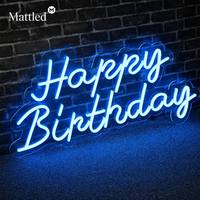 Letrero LED de Feliz Cumpleaños con Interruptor Regulable, Construcción de Aluminio, Iluminación Blanca para Exteriores, para Fiestas, Eventos y Decoración del Hogar