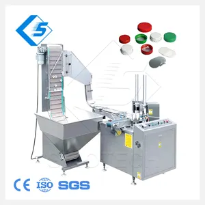 Full automated lid cover inner part insert plastic cap insertion assembly machine