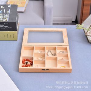 Caja de Almacenamiento de Madera con Tapa Abatible, Organizador de Joyas de Madera Maciza para Escritorio, Uso Doméstico, 1-3L, Tamaño Personalizable - Product Image 4