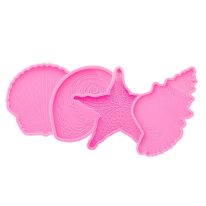 DY0963 4 Inch Vỏ Ốc Xà Cừ Và Starfish Coaster Khuôn Cho Dụng Cụ Làm Nhựa <span class=keywords><strong>Epoxy</strong></span>, Khay Cán Khuôn Nhựa Silicon - Product Image 1