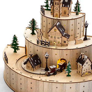 Lumières LED, village <span class=keywords><strong>de</strong></span> Noël <span class=keywords><strong>en</strong></span> <span class=keywords><strong>bois</strong></span>, décorations <span class=keywords><strong>de</strong></span> Noël <span class=keywords><strong>en</strong></span> <span class=keywords><strong>bois</strong></span> avec <span class=keywords><strong>petit</strong></span> <span class=keywords><strong>train</strong></span> rotatif - Product Image 4