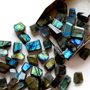 Perlas para joyería haciendo tallado herramientas natural facetado perlas de gota de cristal natural facetado bandas labradorita cuentas de piedras preciosas - Product Image 6