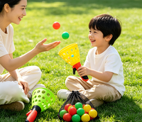 Jeu de lancer et de capture de balles pour enfants, lanceur en plastique avec balles, pour l'intérieur, l'extérieur, le jardin, jouet interactif familial