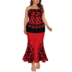 Robe d'été sirène sans bretelles pour femme, la plus vendue, grande taille personnalisée, ajustée, respirante, style polynésien, excellente qualité - Product Image 1