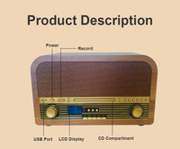 CD FM Musik/Radio Dual Wecker Einstellung Fernbedienung Multi-Mode Play Fever Level Wireless Blue Tooth Holz Audio Lautsprecher