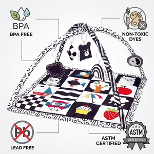 <span class=keywords><strong>Tapis</strong></span> <span class=keywords><strong>d</strong></span>'éveil pour bébé pour le <span class=keywords><strong>d</strong></span>éveloppement visuel complet, avec rembourrage haute densité et arche amovible renforcée - Product Image 4
