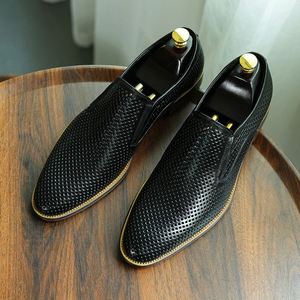 Chaussures en cuir respirantes de haute qualité pour hommes, chaussures décontractées en cuir pour hommes, chaussures de ville formelles - Product Image 5