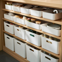 Panier en plastique tiroir cosmétiques organisateur étui de bureau articles divers boîte de rangement avec couvercle bébé pépinière panier chaussures stockage
