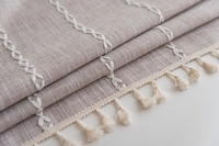 Nappe carrée en lin faite à la main, style moderne, unie, anti-taches et durable, personnalisable pour cuisine, salle à manger, fête, usage extérieur