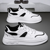 Sepatu Sneakers Kasual Pria Musim Dingin 2026 Terbaru, Trendi, Serbaguna, Low Top, Sol Tebal, Penambah Tinggi, Populer, Putih, Bernapas