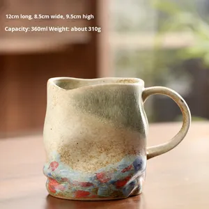 Tazza da tè da caffè in ceramica stile retrò di grande capacità Anti-scottatura personalizzata per la casa tazza stile Vintage Design - Product Image 6