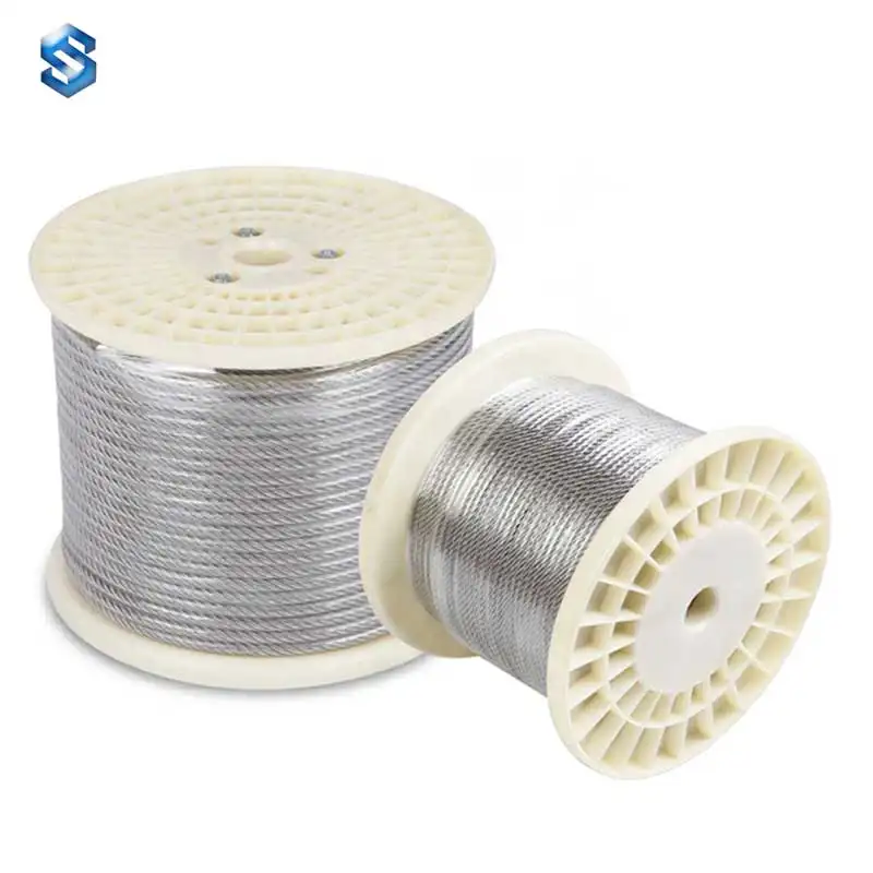 Rope 1x7 Metal 304 Stainless Steel 1*7 0.6mm 500meters ISO Certificate Cutting Wire Stainless Steel 304 Aisi Electric Fence 2B