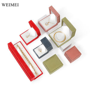 Caja de almacenamiento de joyas de terciopelo WEIMEI con luz LED diseño cuadrado de ángulo recto para pulsera colgante conjunto de joyería embalaje - Product Image 5