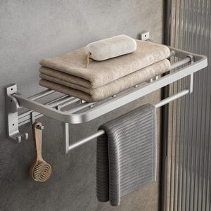 Estante <span class=keywords><strong>de</strong></span> almacenamiento CF <span class=keywords><strong>para</strong></span> <span class=keywords><strong>baño</strong></span>, <span class=keywords><strong>toallero</strong></span> doble plegable <span class=keywords><strong>de</strong></span> aluminio, <span class=keywords><strong>toallero</strong></span> <span class=keywords><strong>de</strong></span> mano, colgador montado en la pared <span class=keywords><strong>para</strong></span> <span class=keywords><strong>Baño</strong></span> - Product Image 1