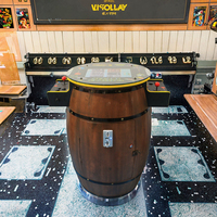 Machine d'arcade à pièces pour 2 joueurs, baril à vin personnalisé de 19 pouces, jeux rétro classiques, table d'arcade en forme de baril, armoire