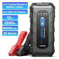 TOPDON V2200Plus 2200A 12V d'urgence Portable motos camions voiture Booster Pack 2-en-1 testeur de batterie démarreur de saut batterie externe