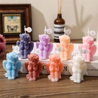 Mini bougie artisanale en cire de soja, luxueuse, mignonne, en forme d'ange, pour Pâques, Diwali, Noël, la Saint-Valentin, mariage, aromathérapie, parfumée