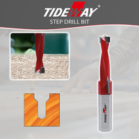 Foret étagé à queue droite en tungstène TIDEWAY, à deux étages, pour bois MDF, fraise spirale CNC