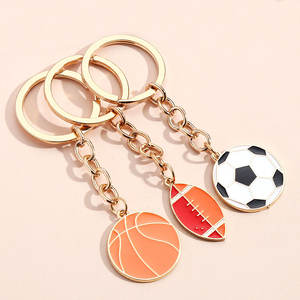 Personnalisé <span class=keywords><strong>rugby</strong></span> baseball soccer football football basket-ball porte-clés métal émail balle en forme sport porte-clés - Product Image 1