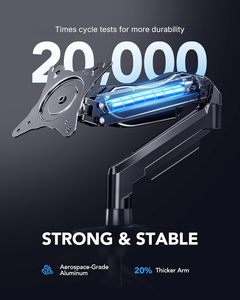 Support d'écran unique réglable pour moniteurs <span class=keywords><strong>de</strong></span> 13 à 32 pouces, <span class=keywords><strong>bras</strong></span> <span class=keywords><strong>de</strong></span> <span class=keywords><strong>moniteur</strong></span> avec fixation VESA, base à pince et passant-câble pour écrans d'ordinateur - Product Image 5