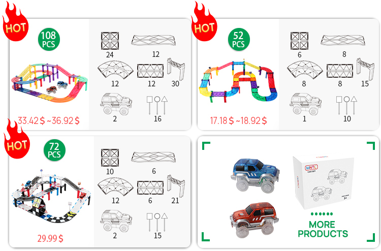 Juego Magnético De Carretera Y Coches – 78 Piezas De Azulejos Para Construir Ciudades