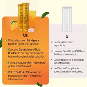 Reduziertes Original GSH Liposomal Glow Collagen Vitamin C Supplement White ning L-Glutathion Brause tabletten für die Schönheit - Product Image 5