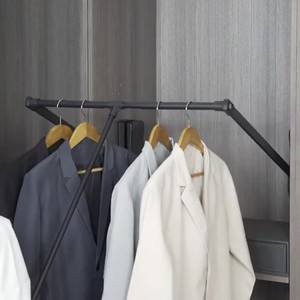 Adjustable Telescopic Clothes Rack Ceiling Mount Cold Rolled Steel Wardrobe Hardware Accessory SC370 - Product Image 1