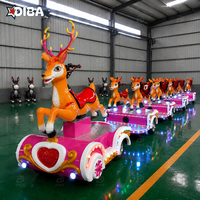 Train miniature de Noël sans rails, 9 places, train touristique pour enfants avec rennes de Noël, pour parcs extérieurs et rues piétonnes