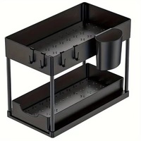 Étagère coulissante à double niveau la plus vendue, support de rangement multifonctionnel sous l'évier, organisateur de collations de style tiroir