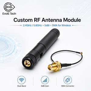 Dual-Band Omnidirectional Rubber Duck RF Antenna Module <strong>2</strong>.4GHz 5.8GHz 5dBi Gold-plated SMA 50 Ohm 360 Coverage Wireless WiFi IoT - Product Image 1