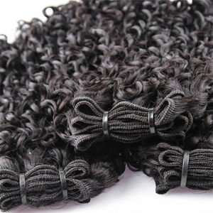 Doble dibujado Remy Virgin Hair Kinky Curly Weaves, Color natural Bundle Hair Vendors 12a, sin procesar Perruque Pixie Curl Bundles - Product Image 2