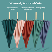 Parapluie droit et transparent avec 16 os pour la publicité, résistant, personnalisé, long, automatique, avec logo, 1 pièce
