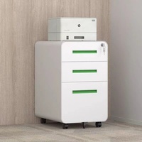 Diviseurs modernes mobiles Socle de rangement Mobile Small 3 Drawer Key Lock Furniture Steel Office Metal Assembled Classeurs