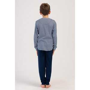 Ensemble de pyjama à manches longues pour garçons, col interlock, manches à revers, coton doux, imprimé dinosaure, pour les saisons été et hiver - Taille 7-8/13-14 - Product Image 1