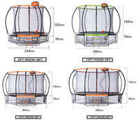 Zoshine enfants et adultes grand lit de saut de divertissement en plein air, trampoline personnalisé élastique et stable avec panier