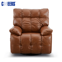 Fauteuil inclinable électrique moderne MANWAH CHEERS, pivotant à 360°, en cuir véritable, pour salon