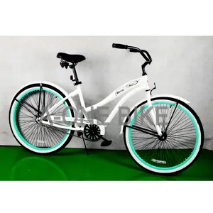 Bicicleta turística de una sola velocidad de 26 pulgadas, bicicleta de crucero de playa de acero para mujer