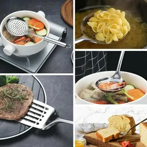 5PCS/SET Stainless Steel Practical Spatula <b>Kitchen</b> Utensil Set Cooking Tool Slotted Turner Rice Spoon Ladle Cooking Tools - Product Image 3