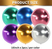 Nouveaux Ballons en Latex Métallique Chromé de Grande Taille 18 Pouces, Globes à l'Hélium pour Anniversaire, Mariage, Baby Shower, Décoration de Fête