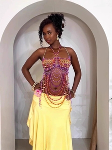 10634 New Colored <b>Bead</b> <b>Top</b> Wit Anging Neck and Outer - Product Image 2