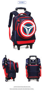 <span class=keywords><strong>Mochila</strong></span> Escolar con Ruedas para Niños, Diseño de Superhéroe <span class=keywords><strong>Spiderman</strong></span>, 2 Ruedas, Cierre de Cremallera de Nailon con Patrón Geométrico, 18 Pulgadas - Product Image 4