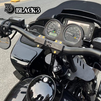 Manillar Negro3 de 1 Pulgada con Cuello de Cisne y Acabado Dorado para HD Road Glide Softail DS, Piezas de Mejora de Aluminio para Reequipamiento