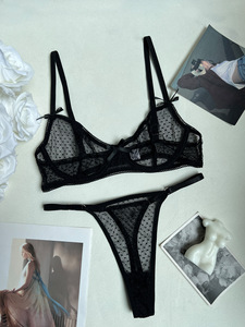 เทรนด์แฟชั่นใหม่ ชุดชั้นในลูกไม้สีดำซีทรู เซ็กซี่ ปักลาย ระบายอากาศได้ดี เป็นมิตรกับสิ่งแวดล้อม บราฝรั่งเศส ผ้าตาข่ายบางเฉียบ สำหรับผู้หญิง - Product Image 6
