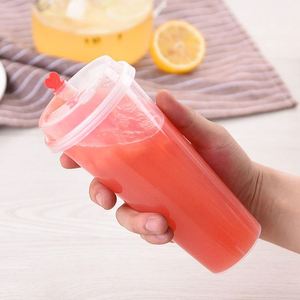 Gobelets jetables en PP rigide personnalisés avec logo, 90 mm, transparents/givrés, pour boissons froides, thé au lait, café - Product Image 4