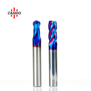 Fresa a Sfera con Raggio d'Angolo ZANHO in Carburo ad Alta Durezza, 4 Taglienti, Nano Blu, Angolo di Elica 45°, HRC65 per Fresatura - Product Image 4